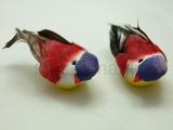 Nalepovací vtáčik 5,5 cm červený 12