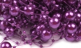 Perličky na silikóne 13 mm / 130cm  fialová purpura