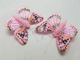 Nalepovací motýľ 5 cm ružový 118