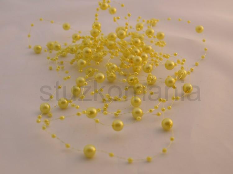 Perličky na silóne 7 mm /120 cm žlté