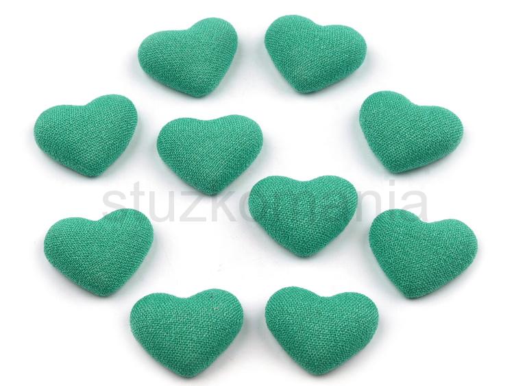 Nalepovacie látkové srdiečka zelená smaragdová