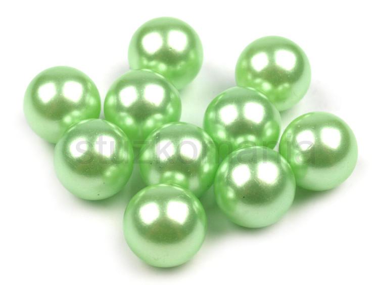 Dekoračné voskované perly 10 mm zelené