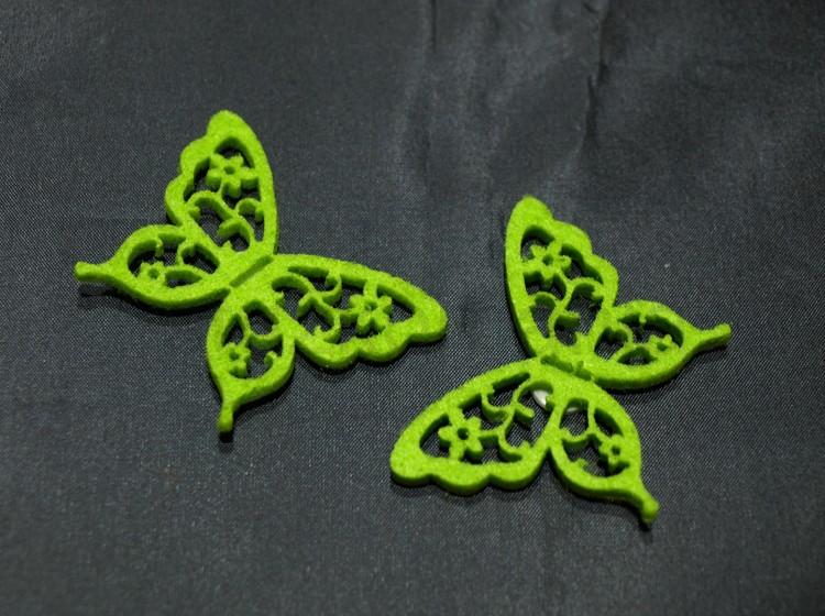 Filcový nalepovací motýľ  zelený 
