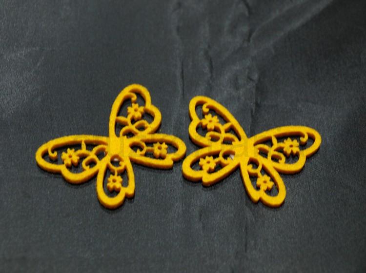 Filcový nalepovací motýľ 2 žltý