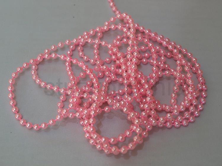 Korálky reťaz 4 mm ružové 7