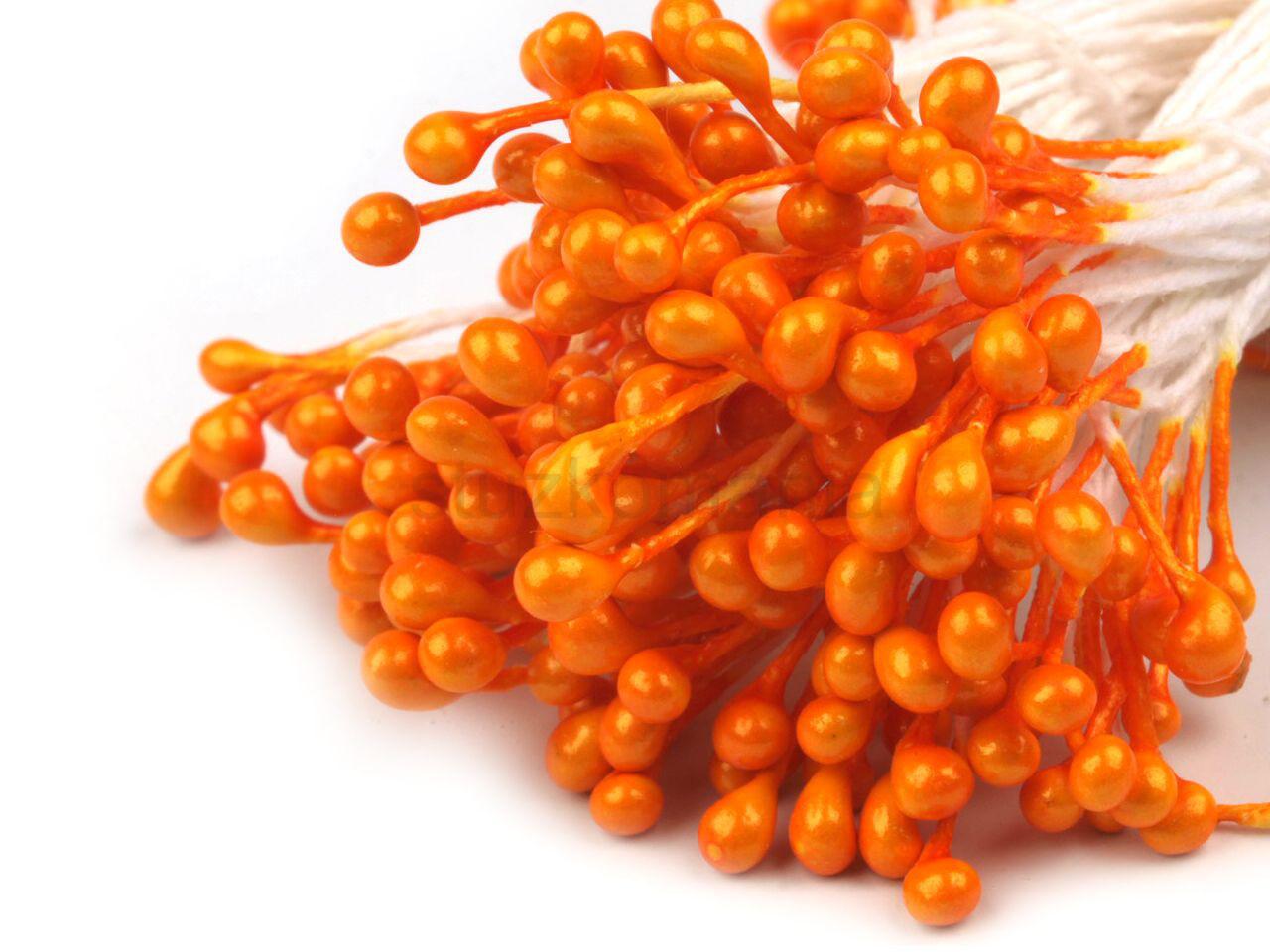 Piestiky 3 mm perleťové oranžová dyňová