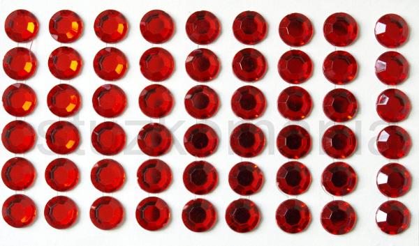 Samolepiace kamienky 10 mm červené