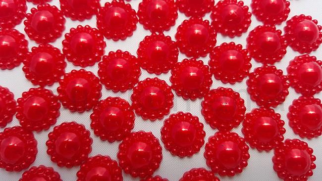 Nalepovacia ozdoba 13 mm červená