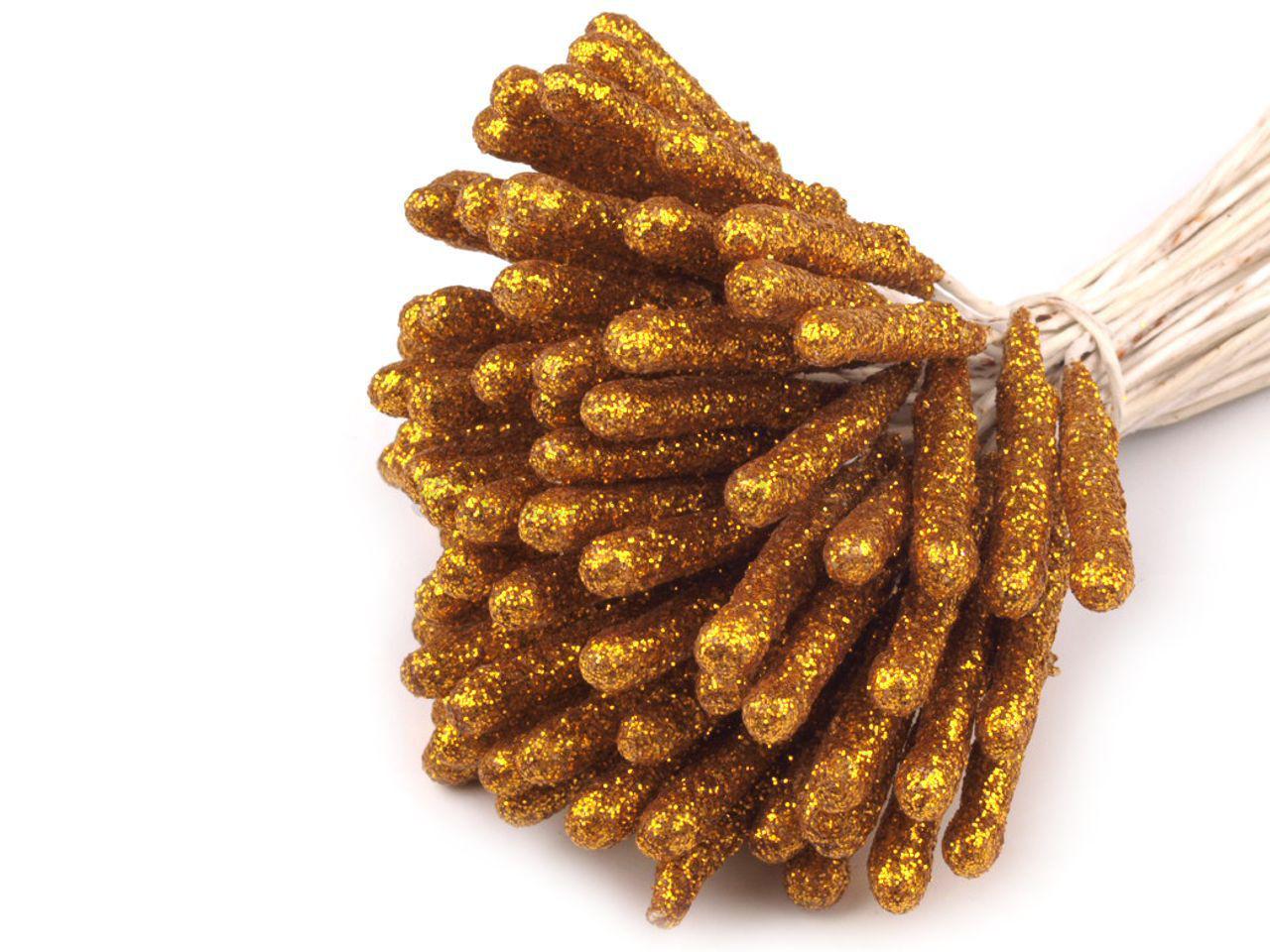 Piestiky s glitrami zlaté