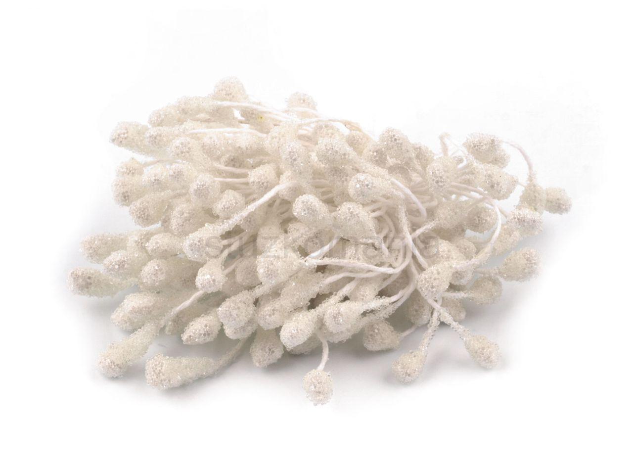Piestiky 5 mm s inovaťou biele