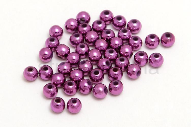Perličky 6 mm fialové metal. 100g