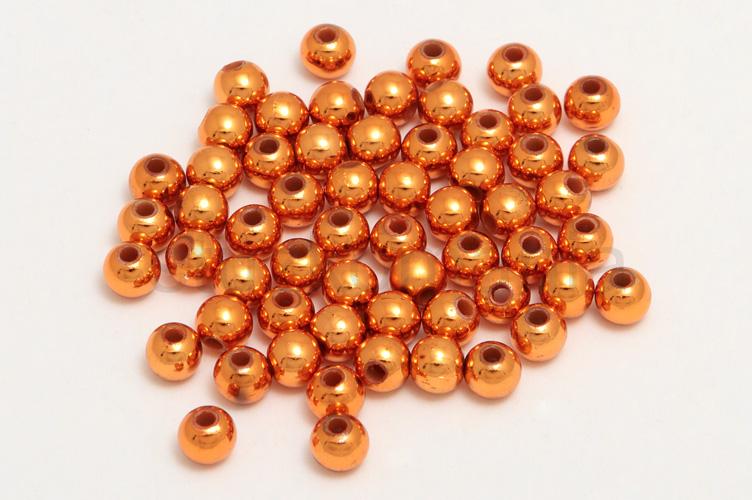Perličky 6 mm oranžové metal. 100g