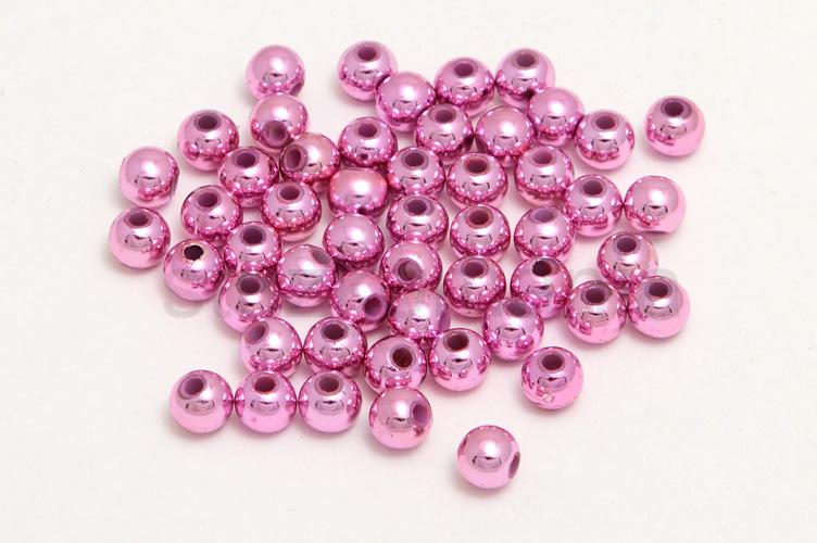 Perličky 6 mm ružové metal. 100g