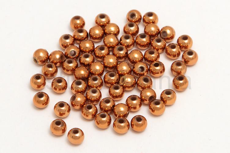 Perličky 6 mm medené metal. 100g