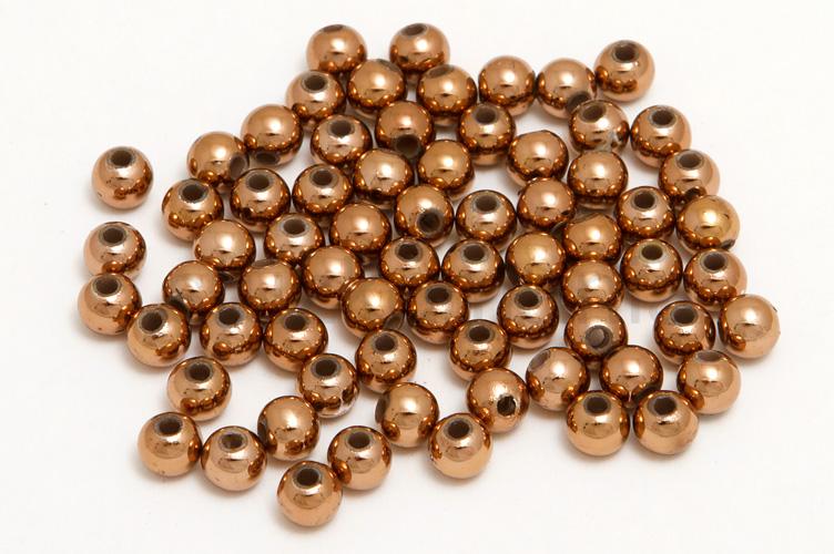 Perličky 6 mm hnedé metal. 100g