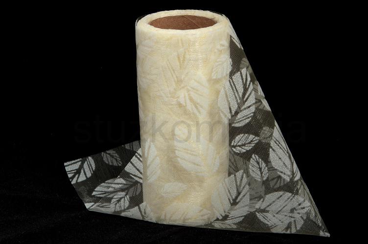 Organza 12 cm listy 662 krémová