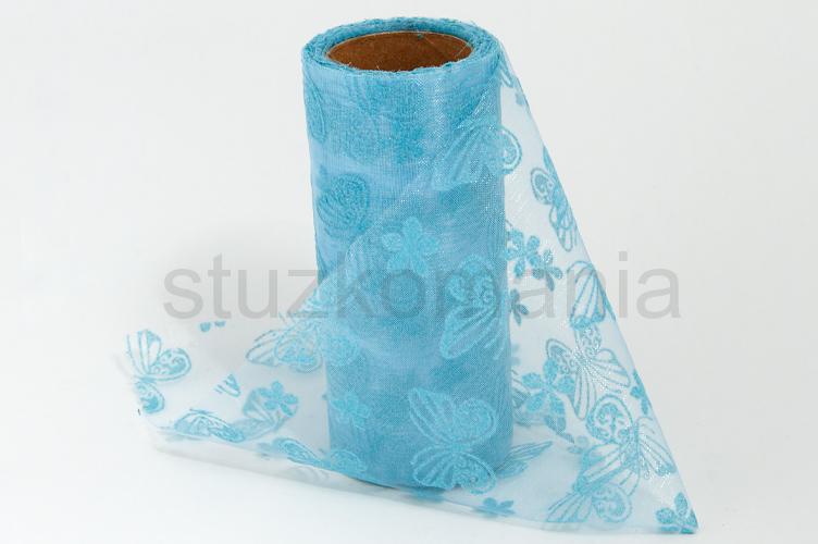 Organza 12 cm motýle  662 modrá