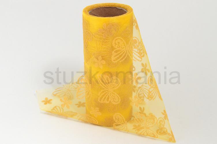 Organza 12 cm motýle  662 žltá