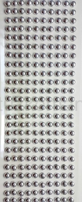 Samolepiace perličky 8 mm strieborné DZ18