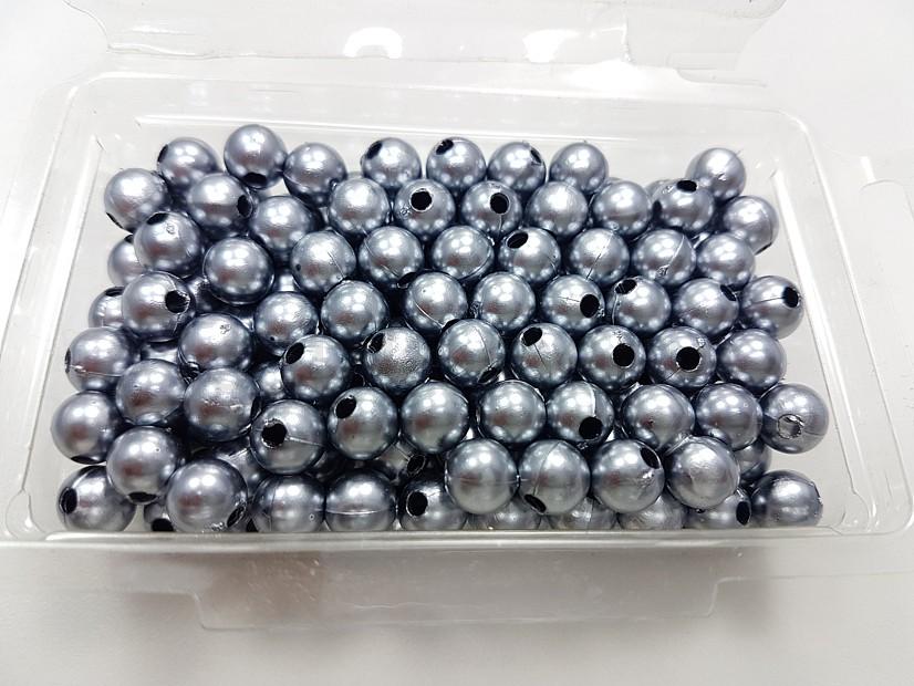 Perličky 8 mm strieborné tmavé FL