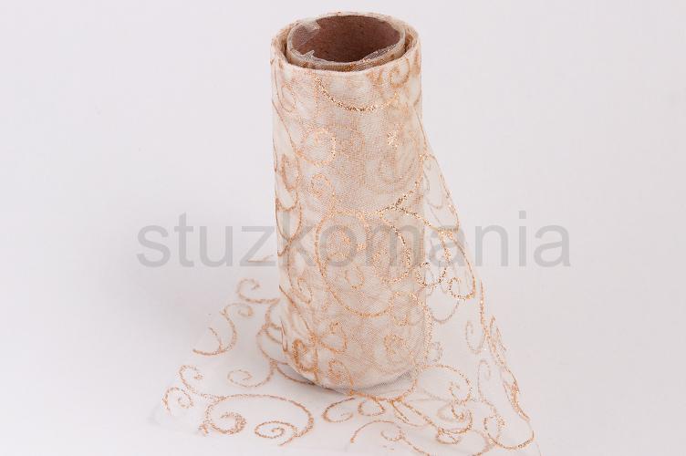 Organza gliter 12 cm krémová 58C