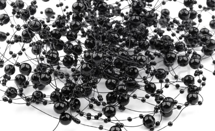 Perličky na silikóne 7 mm / 130cm čierna