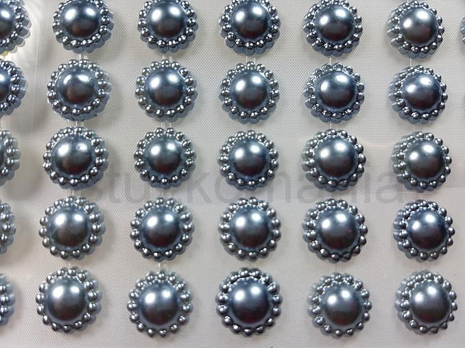 Nalepovacie kvietky 12 mm strieborné  DY737