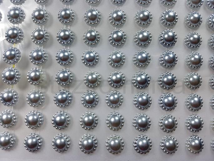 Nalepovacie kvietky 10 mm strieborné DY748