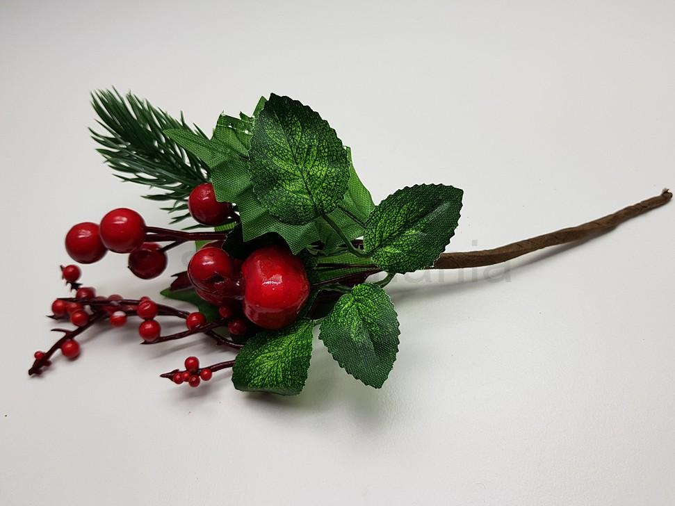 Dekoračná vetvička 22 cm červená