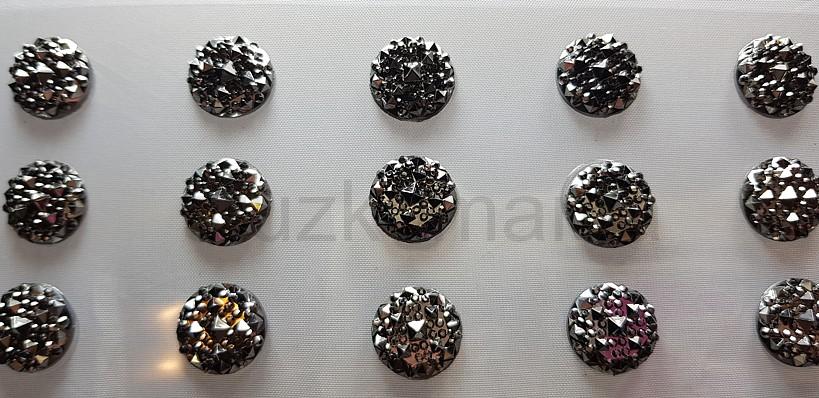 Nalepovacie kamienky tmavostrieborné 15 mm DY636