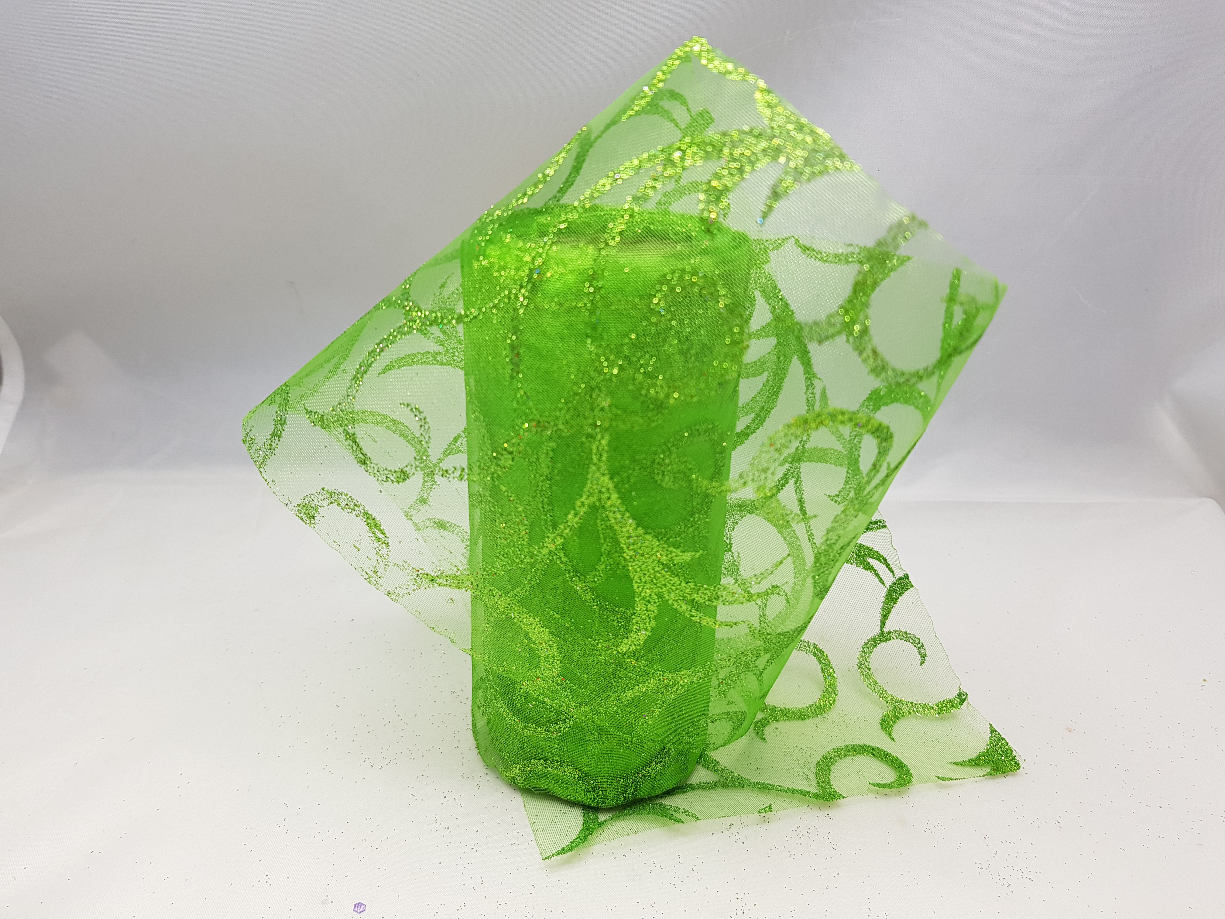 Organza brokát 12 cm zelená 11NC