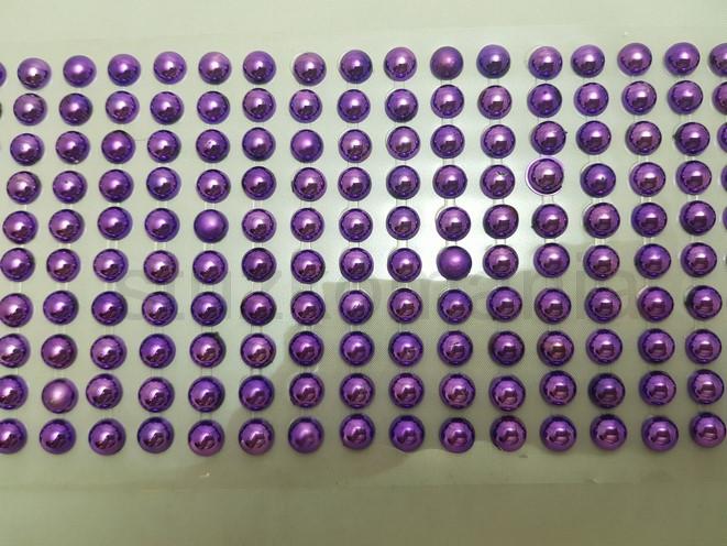 Nalepovacie perličky 8 mm fialové metalické DY8P555