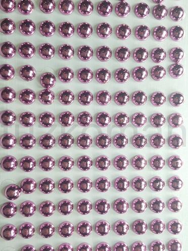 Nalepovacie perličky 8 mm ružové metalické DY8P555