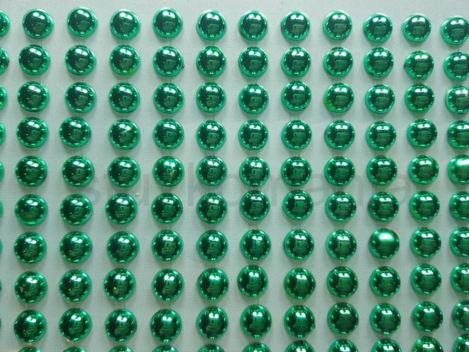 Nalepovacie perličky 8 mm zelené metalické DY8P555