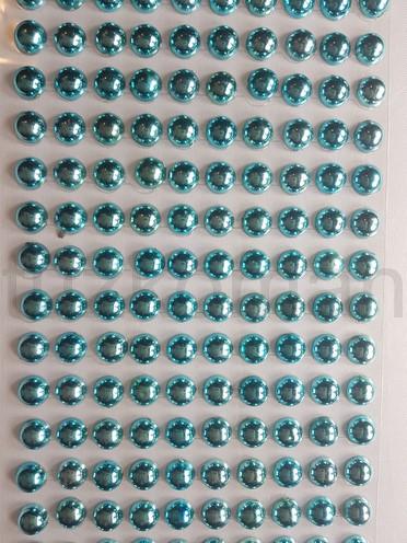 Nalepovacie perličky 8 mm modré metalické DY8P555