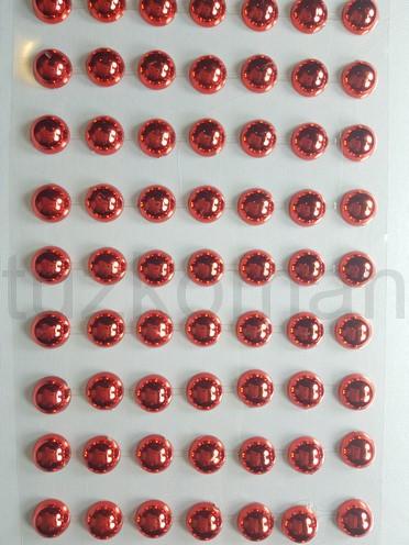Nalepovacie perličky10 mm červené metalické DY8P555