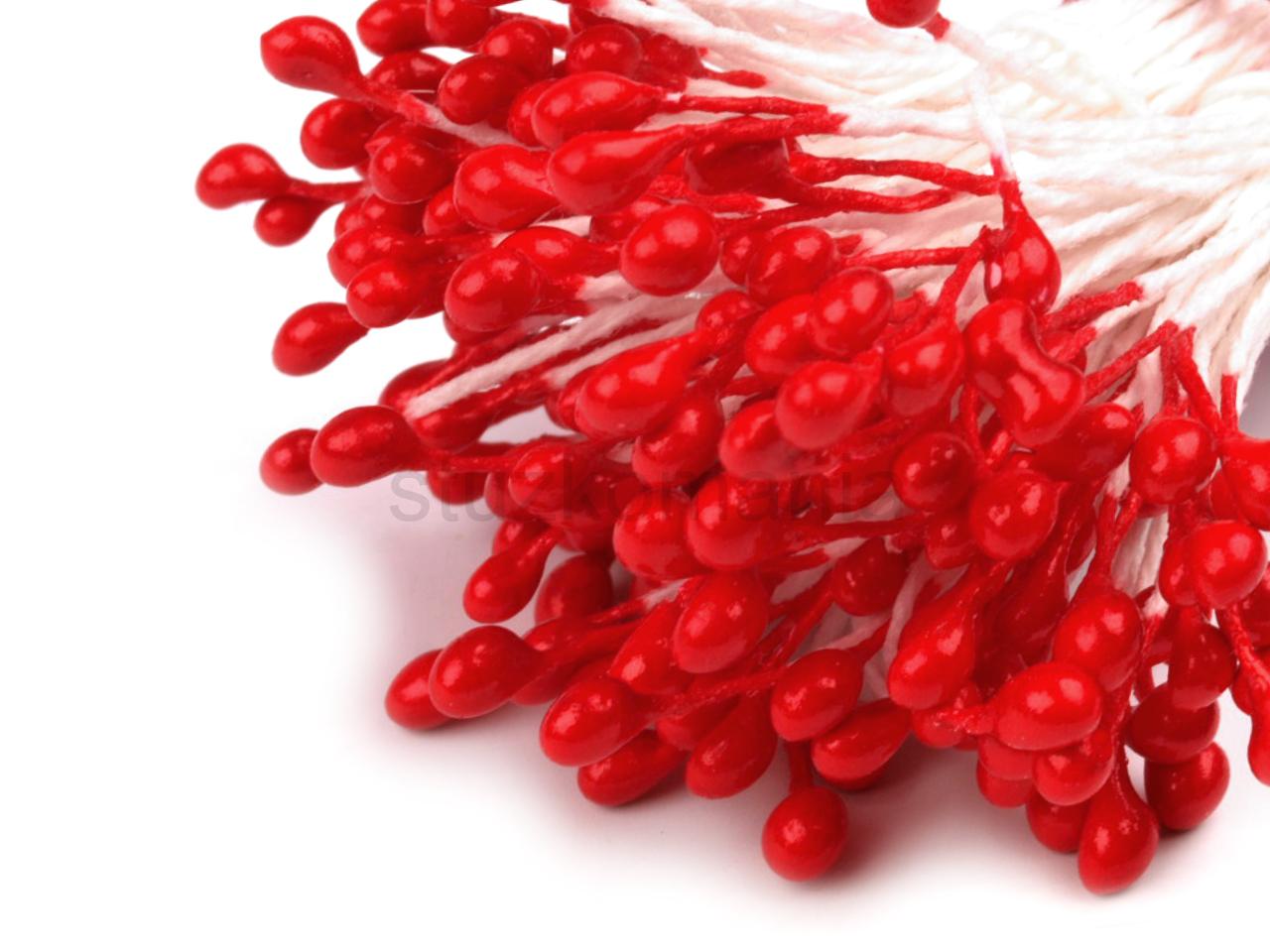 Piestiky 3 mm perleťové červené